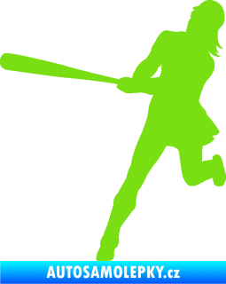 Samolepka Baseball 020 levá hráčka zelená kawasaki