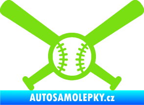 Samolepka Baseball míček a pálky zelená kawasaki
