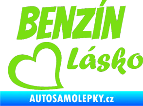Samolepka Benzín Lásko zelená kawasaki