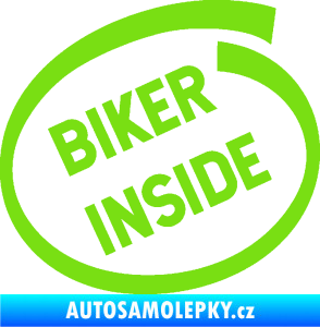 Samolepka Biker inside 005 nápis zelená kawasaki