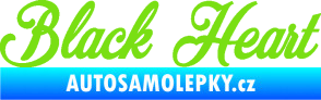 Samolepka Black Heart nápis zelená kawasaki