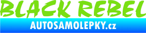Samolepka Black Rebel nápis zelená kawasaki