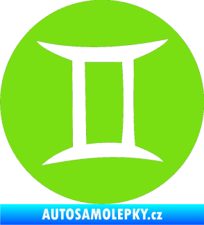 Samolepka Blíženci 001 - horoskop zelená kawasaki