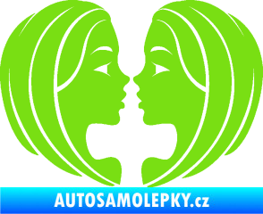 Samolepka Blíženci 002  zelená kawasaki