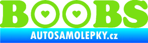 Samolepka Boobs nápis se srdíčky zelená kawasaki
