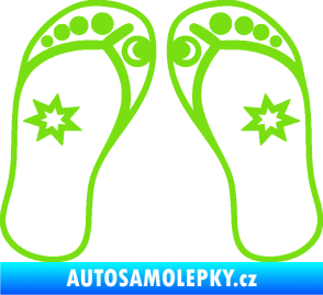 Samolepka Botičky 001 plážové žabky zelená kawasaki