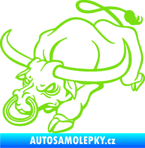 Samolepka Býk 014 levá rozzuřený zelená kawasaki