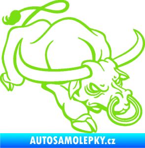 Samolepka Býk 014 pravá rozzuřený zelená kawasaki