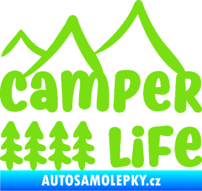 Samolepka Camper life 001 horská turistika zelená kawasaki