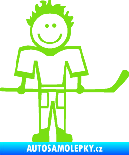 Samolepka Cartoon family kluk 002 pravá hokejista zelená kawasaki