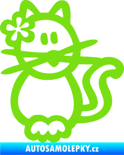 Samolepka Cartoon family kočička Hawaii zelená kawasaki