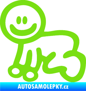 Samolepka Cartoon family mimi chlapeček zelená kawasaki