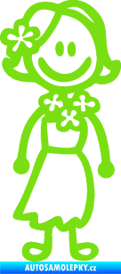 Samolepka Cartoon family slečna Hawai zelená kawasaki