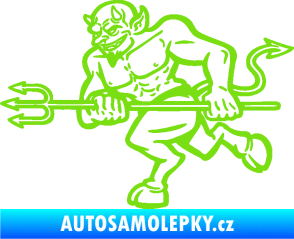 Samolepka Čert 002 levá s vidlemi zelená kawasaki