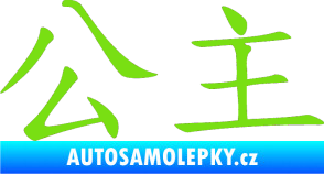 Samolepka Čínský znak Princess zelená kawasaki
