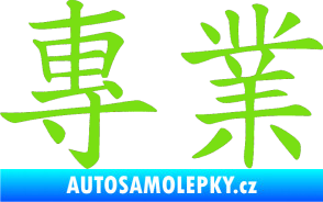 Samolepka Čínský znak Professional zelená kawasaki