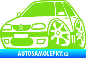 Samolepka Citroen saxo karikatura levá zelená kawasaki
