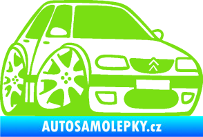 Samolepka Citroen saxo karikatura pravá zelená kawasaki
