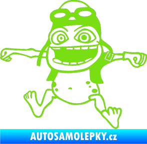 Samolepka Crazy frog levá zelená kawasaki