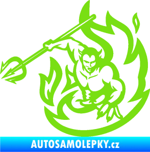 Samolepka Ďábel 002 levá s vidlemi zelená kawasaki
