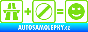 Samolepka Dálnice + konec omezení rychlosti = jízda zelená kawasaki