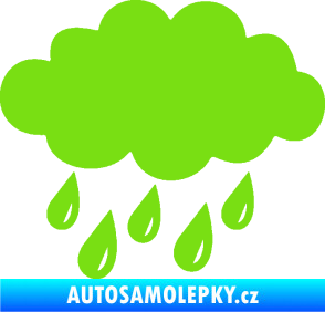 Samolepka Déšť 001 levá mrak a kapky zelená kawasaki