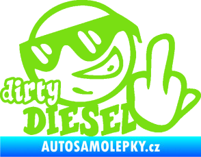 Samolepka Dirty diesel smajlík zelená kawasaki