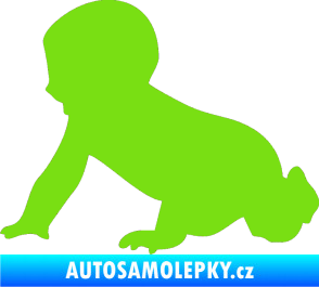 Samolepka Dítě v autě 025 levá miminko silueta zelená kawasaki