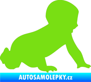 Samolepka Dítě v autě 025 pravá miminko silueta zelená kawasaki