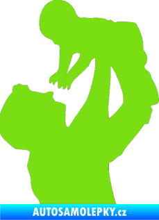 Samolepka Dítě v autě 026 pravá miminko v náruči zelená kawasaki