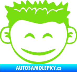 Samolepka Dítě v autě 048 levá kluk hlavička zelená kawasaki