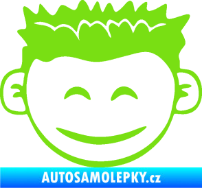 Samolepka Dítě v autě 048 pravá kluk hlavička zelená kawasaki