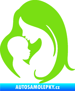 Samolepka Dítě v autě 058 levá mimi s maminkou zelená kawasaki
