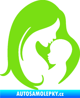 Samolepka Dítě v autě 058 pravá mimi s maminkou zelená kawasaki