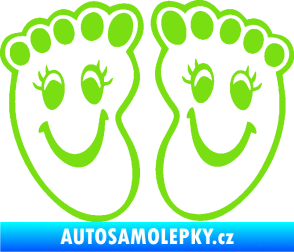 Samolepka Dítě v autě 060 veselé nožičky zelená kawasaki