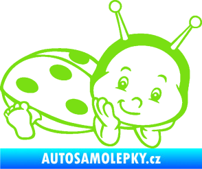 Samolepka Dítě v autě 063 pravá beruška zelená kawasaki