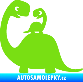 Samolepka Dítě v autě 105 levá dinosaurus zelená kawasaki