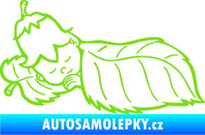 Samolepka Dítě v autě 107 levá spinká na lístečku zelená kawasaki