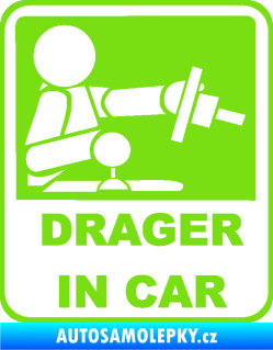 Samolepka Drager in car 001 zelená kawasaki