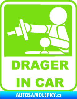 Samolepka Drager in car 002 zelená kawasaki