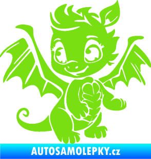 Samolepka Dragon 054 levá roztomilý dráček zelená kawasaki
