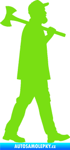 Samolepka Dřevorubec 002 pravá zelená kawasaki