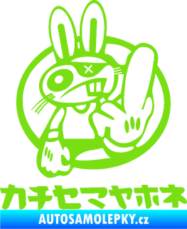Samolepka Drift zajíc 002 zelená kawasaki