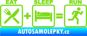 Samolepka Eat sleep run zelená kawasaki
