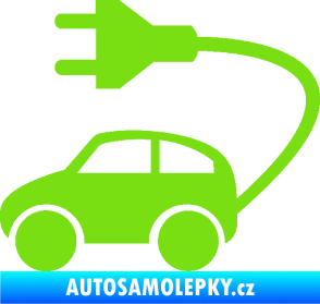Samolepka Elektro auto 002 levá symbol zásuvka zelená kawasaki