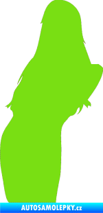 Samolepka Erotická žena 005 levá zelená kawasaki