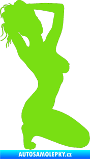 Samolepka Erotická žena 012 pravá zelená kawasaki