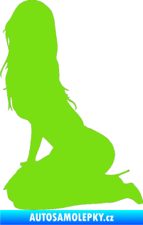 Samolepka Erotická žena 013 levá zelená kawasaki