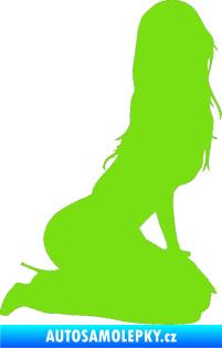 Samolepka Erotická žena 013 pravá zelená kawasaki