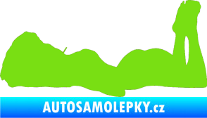 Samolepka Erotická žena 034 levá zelená kawasaki
